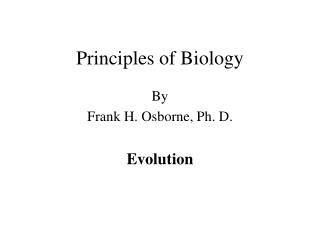 Principles of Biology