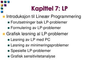 Kapittel 7: LP