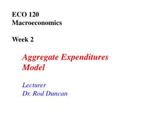 ECO 120 Macroeconomics Week 2