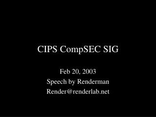 CIPS CompSEC SIG