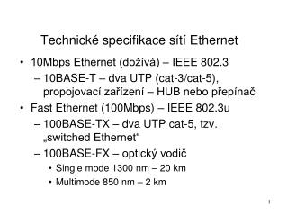 Technické specifikace sítí Ethernet