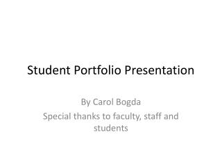 Student Portfolio Presentation