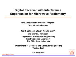 Digital Receiver with Interference Suppression for Microwave Radiometry