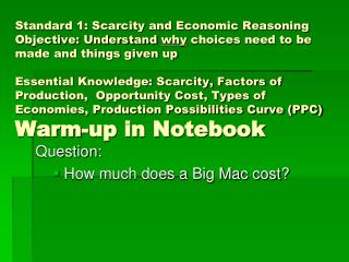 Question: How much does a Big Mac cost?