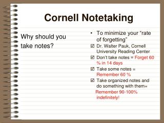 Cornell Notetaking