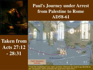 Paul's Journey under Arrest from Palestine to Rome AD58-61