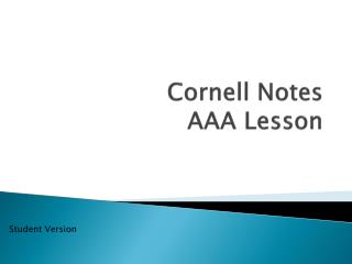 Cornell Notes AAA Lesson