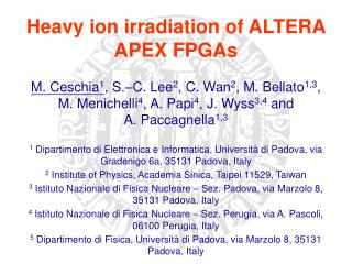 Heavy ion irradiation of ALTERA APEX FPGAs