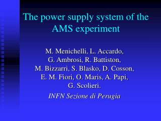 The power supply system of the AMS experiment