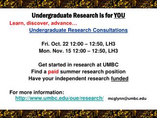 Undergraduate Research is for YOU