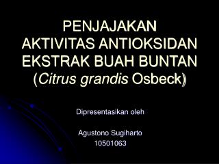 PENJAJAKAN AKTIVITAS ANTIOKSIDAN EKSTRAK BUAH BUNTAN ( Citrus grandis Osbeck)