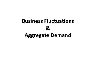 Business Fluctuations &amp; Aggregate Demand