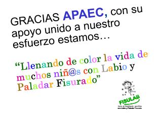GRACIAS APAEC , con su apoyo unido a nuestro esfuerzo estamos…
