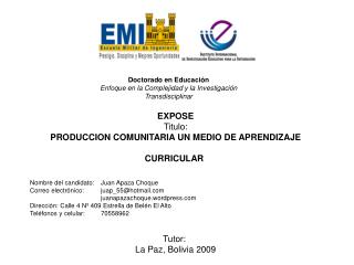 Doctorado en Educación Enfoque en la Complejidad y la Investigación Transdisciplinar