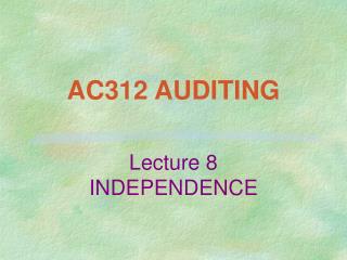 AC312 AUDITING