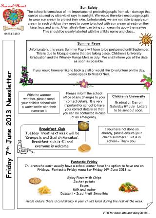 Roe Lee Park School Newsletter July 2007