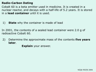 Radio-Carbon Dating