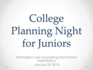College Planning Night for Juniors