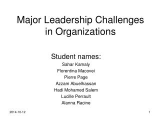 Major Leadership Challenges in Organizations