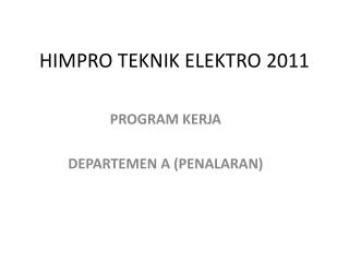 HIMPRO TEKNIK ELEKTRO 2011
