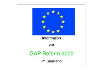 Information zur GAP Reform 2005 im Saarland