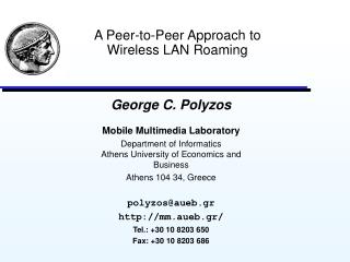 A Peer-to-Peer Approach to Wireless LAN Roaming