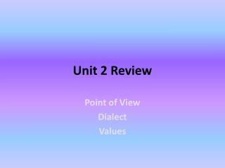 Unit 2 Review