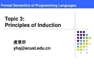 Formal Semantics of Programming Language s