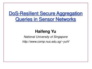 DoS-Resilient Secure Aggregation Queries in Sensor Networks
