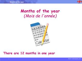Months of the year ( Mois de l'année )