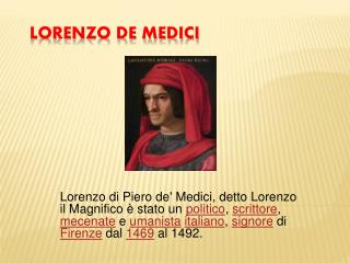 LORENZO DE MEDICI