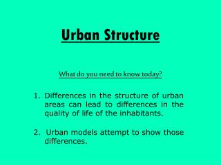 Urban Structure