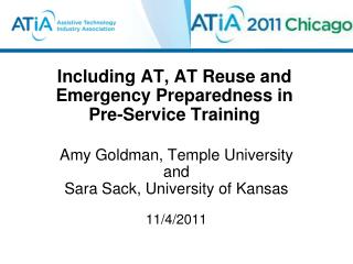 Including AT, AT Reuse and Emergency Preparedness in Pre-Service Training