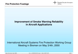 Improvement of Smoke Warning Reliability in Aircraft Applications