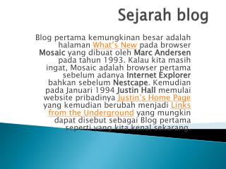 Sejarah blog