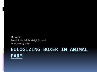 Eulogizing boxer in animal farm