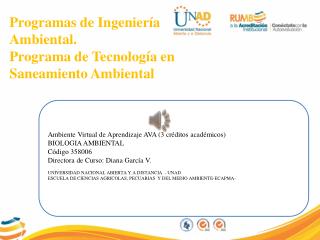 Programas de Ingeniería Ambiental. Programa de Tecnología en Saneamiento Ambiental