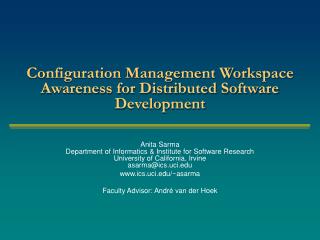 Configuration Management Workspace Awareness for Distributed Software Development