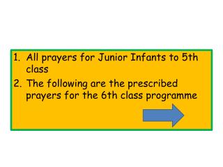 All prayers for Junior Infants to 5th class