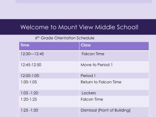 Welcome to Mount View Middle School!
