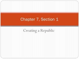 Chapter 7, Section 1