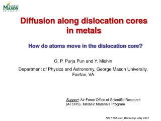 Diffusion along dislocation cores in metals