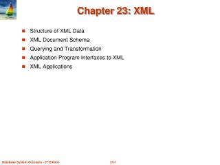 Chapter 23: XML