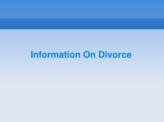 Information On Divorce