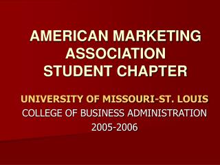 AMERICAN MARKETING ASSOCIATION STUDENT CHAPTER