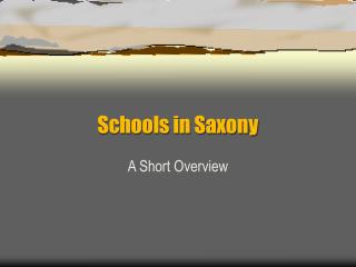 Schools in Saxony