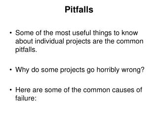 Pitfalls