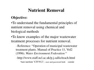 Nutrient Removal