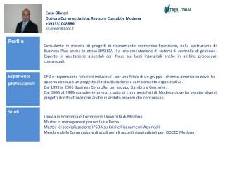 Enzo Olivieri Dottore Commercialista, Revisore Contabile Modena +393351048886 en.olivieri@alice.it