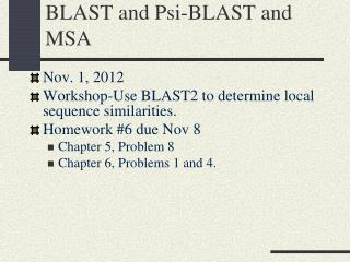 BLAST and Psi-BLAST and MSA